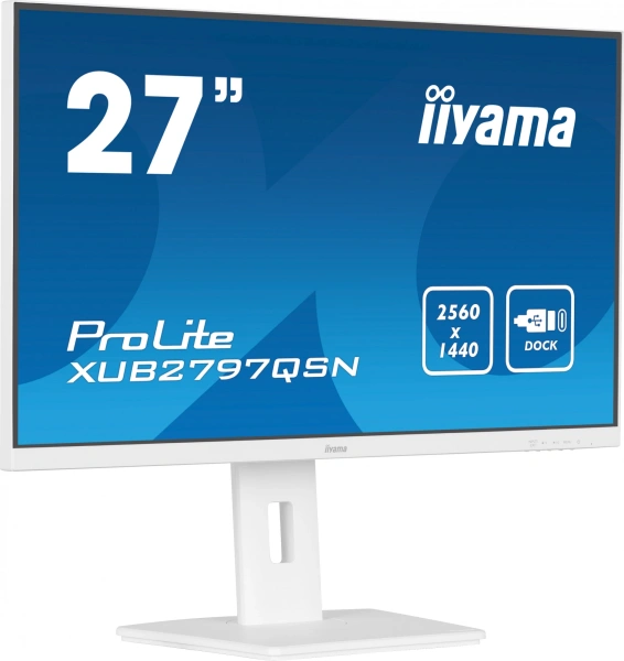 Монитор Iiyama 27" ProLite XUB2797QSN-W1 белый IPS LED 1ms 16:9 HDMI M/M матовая HAS Piv 1300:1 250cd 178гр/178гр 2560x1440 100Hz DP Quad HD 2K (1440p) USB 6.1кг