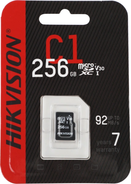 Флеш карта microSDXC 256GB Hikvision HS-TF-C1(STD)/256G/ZAZ01X00/OD C1 V30 w/o adapter