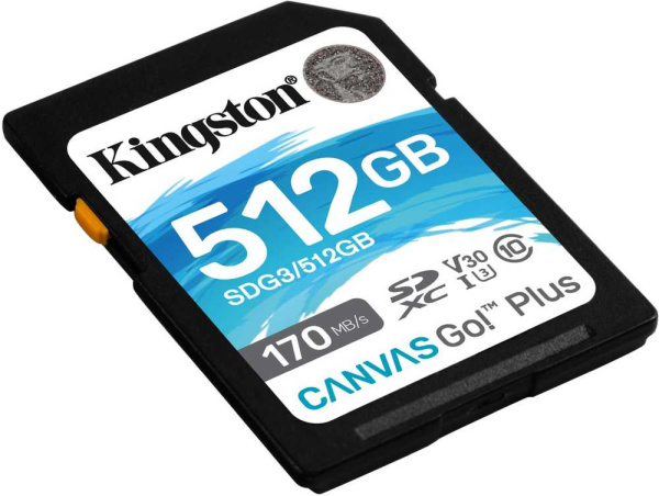 Флеш карта SDXC 512GB Kingston SDG3/512GB Canvas Go! Plus w/o adapter