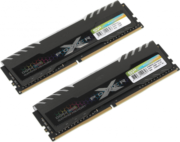 Память DDR4 2x8Gb 3600MHz Silicon Power SP016GXLZU360BDB Xpower Turbine RGB RTL Gaming PC4-28800 CL18 DIMM 288-pin 1.35В kit single rank с радиатором Ret