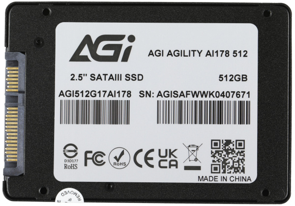 Накопитель SSD AGi SATA-III 512GB AGI512G17AI178 AI178 2.5"