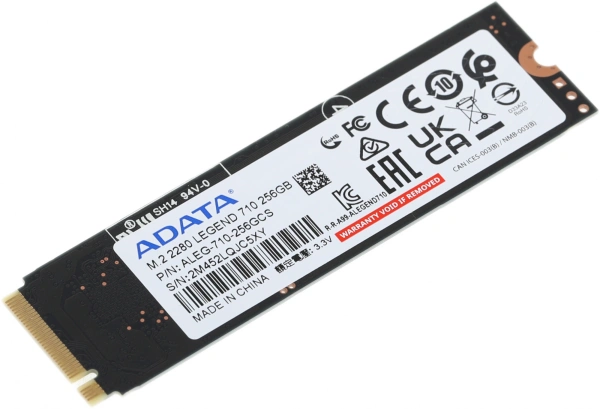 Накопитель SSD A-Data PCIe 3.0 x4 256GB ALEG-710-256GCS Legend 710 M.2 2280