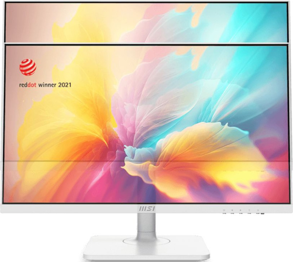 Монитор MSI 23.8" Modern MD2412PW белый IPS LED 1ms 16:9 HDMI M/M матовая HAS Piv 300cd 178гр/178гр 1920x1080 100Hz FreeSync FHD USB 4.65кг