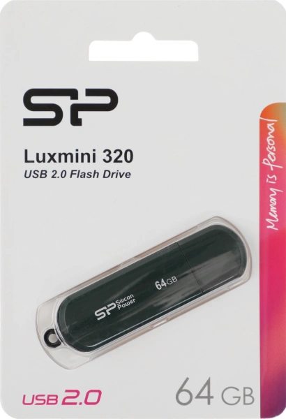 Флеш Диск Silicon Power 64GB LuxMini 320 SP064GBUF2320V1N USB2.0 зеленый