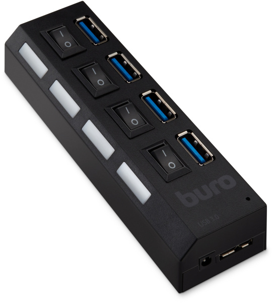 Разветвитель USB 3.0 Buro BU-HUB4-U3.0-L 4порт. черный