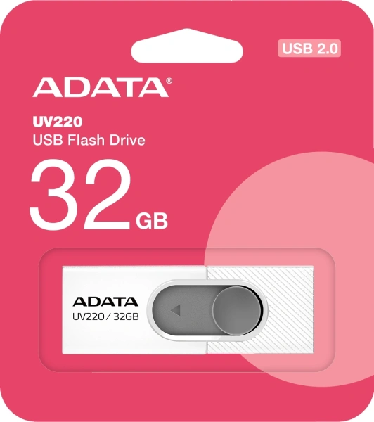 Флеш Диск A-Data 32Gb UV220 AUV220-32G-RWHGY USB2.0 белый/серый