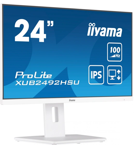 Монитор Iiyama 23.8" ProLite XUB2492HSU-W6 белый IPS LED 0.4ms 16:9 HDMI M/M матовая HAS Piv 250cd 178гр/178гр 1920x1080 100Hz DP FHD USB 4.9кг