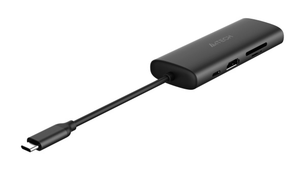 Разветвитель USB-C A4Tech DST-80C 2порт. серый