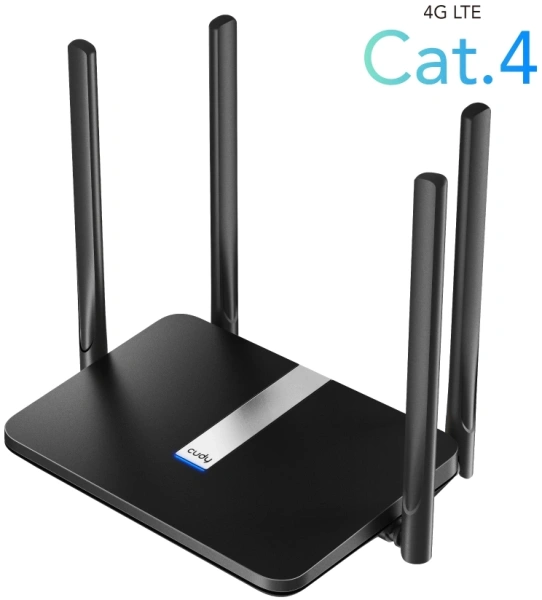 Роутер беспроводной Cudy LT500 AC1200 10/100BASE-TX/4G cat.4 черный