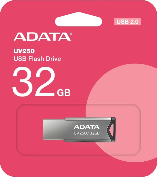 Флеш Диск A-Data 32Gb UV250 AUV250-32G-RBK USB2.0 серебристый