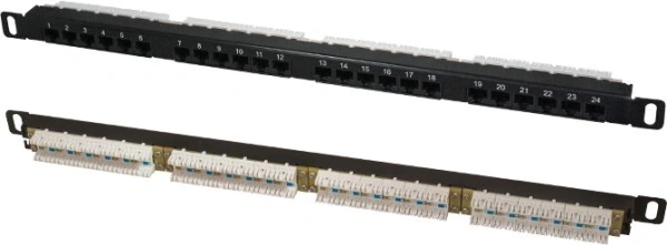 Патч-панель Suprlan 10-0404 19" 0,5U 24xRJ45 кат.5E UTP