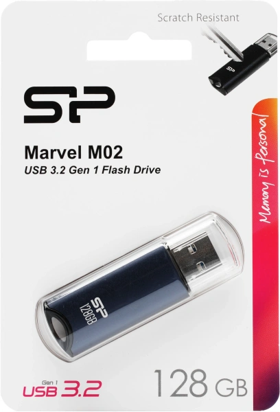 Флеш Диск Silicon Power 128GB Marvel M02 SP128GBUF3M02V1B USB3.0 синий