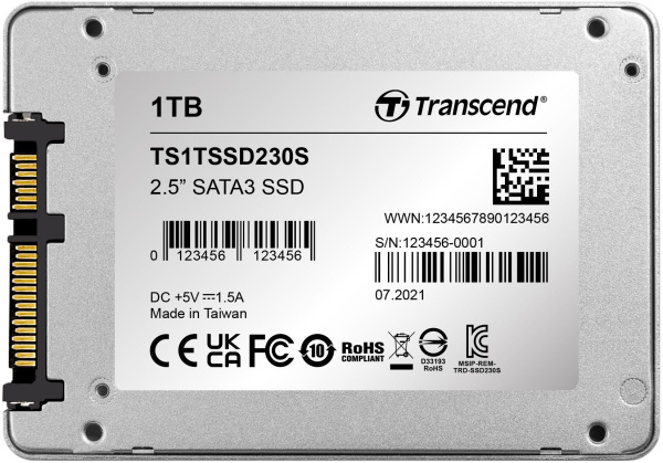 Накопитель SSD Transcend SATA-III 1TB TS1TSSD230S SSD230S 2.5" 0.3 DWPD