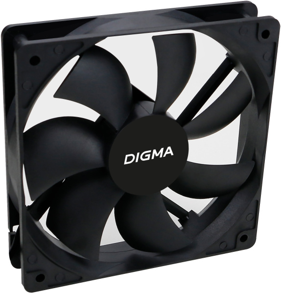 Вентилятор Digma DFAN-120-7 120x120x25mm черный 3-pin 4-pin (Molex)23dB 113gr Ret