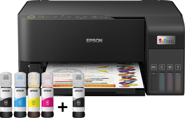 МФУ струйный Epson EcoTank L3550 (C11CK59405) A4 WiFi черный