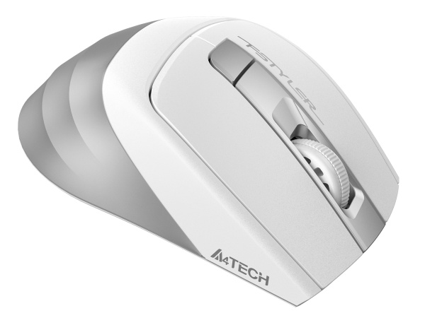 Мышь A4Tech Fstyler FG35 серебристый/белый оптическая (2000dpi) беспроводная USB (6but)