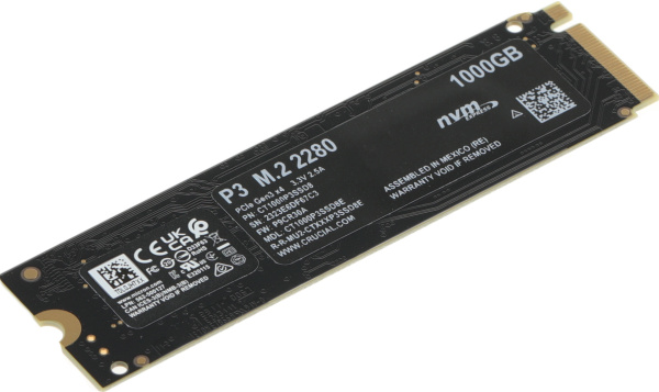 Накопитель SSD Crucial PCIe 3.0 x4 1TB CT1000P3SSD8 P3 M.2 2280