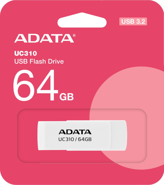 Флеш Диск A-Data 64GB UC310 UC310-64G-RWH USB3.2 белый