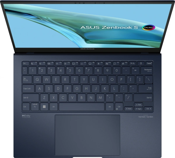 Ноутбук Asus Zenbook S UX5304MA-NQ172 Core Ultra 7 155U 16Gb SSD1Tb Intel Graphics 13.3" OLED 3K (2880x1800) noOS blue WiFi BT Cam Bag (90NB12V3-M00B20)