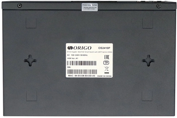 Коммутатор Origo OS2410P/120W OS2410P/120W/A1A 8x1Гбит/с 2SFP 8PoE 120W настраиваемый