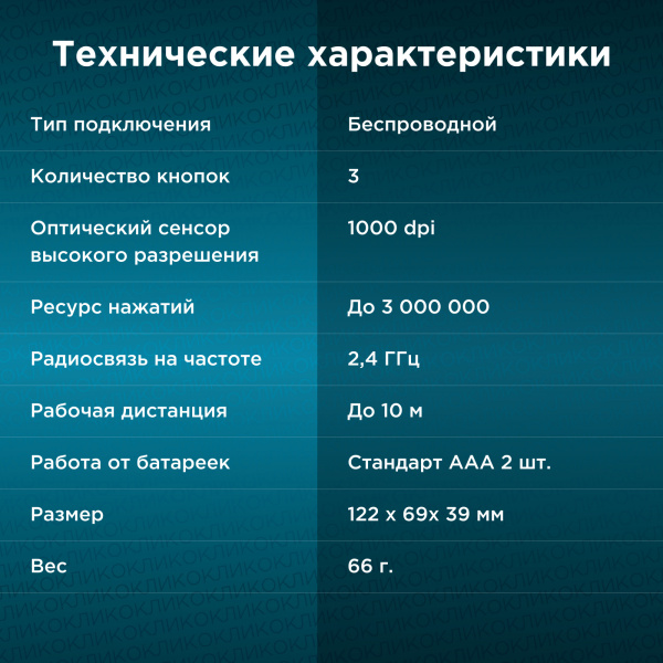 Мышь Оклик 615MW черный оптическая (1200dpi) беспроводная USB для ноутбука (3but)