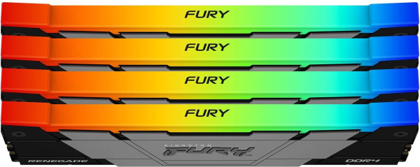 Память DDR4 4x32GB 3600MHz Kingston KF436C18RB2AK4/128 Fury Renegade RGB RTL Gaming PC4-28800 CL18 DIMM 288-pin 1.35В dual rank с радиатором Ret