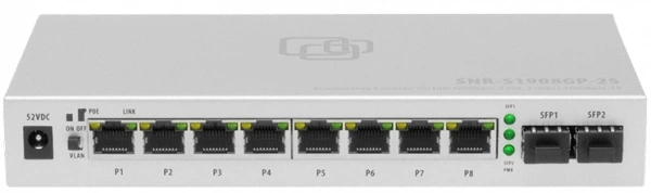 Коммутатор SNR SNR-S1908GP-2S неуправляемый