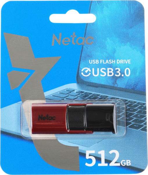 Флеш Диск Netac 512Gb U182 NT03U182N-512G-30RE USB3.0 красный/черный