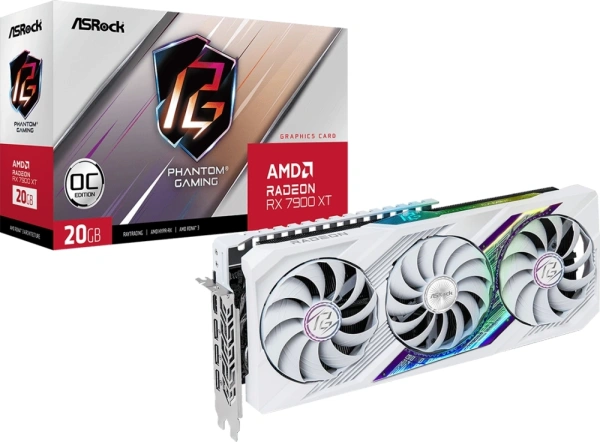 Видеокарта Asrock PCI-E 4.0 RX7900XT PGW 20GO AMD Radeon RX 7900XT 20Gb 320bit GDDR6 2075/20000 HDMIx1 DPx3 HDCP Ret