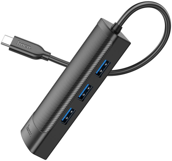 Разветвитель USB-C Hoco HB42 Type-C 3порт. черный