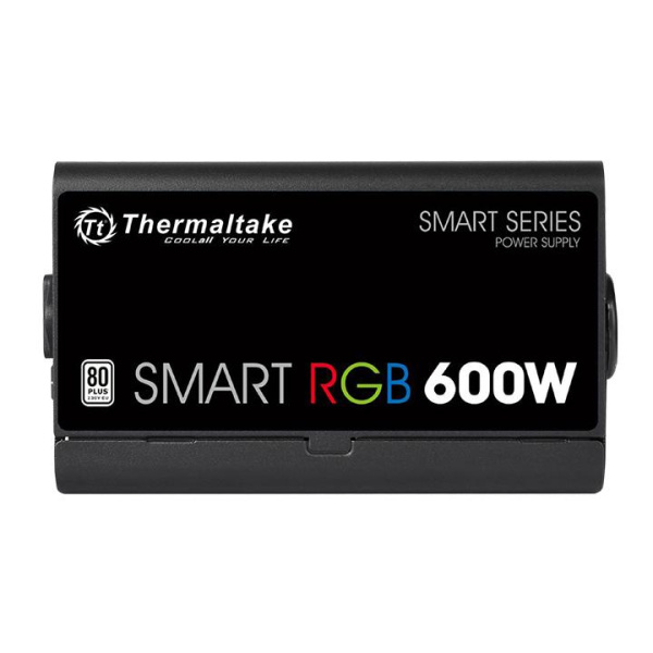 Блок питания Thermaltake ATX 600W Smart RGB 600 80+ (20+4pin) APFC 120mm fan color LED 6xSATA RTL