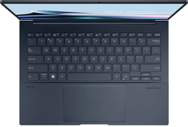 Ноутбук Asus Zenbook 14 OLED UX3405MA-QD992 Core Ultra 9 185H 16Gb SSD512Gb Intel Arc 14" OLED FHD+ (1920x1200) noOS blue WiFi BT Cam Bag (90NB11R1-M01SU0)