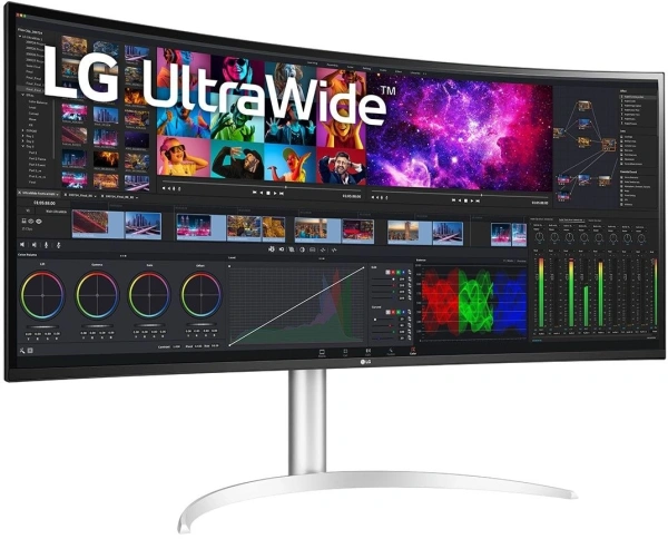 Монитор LG 40" 40WP95C-W черный IPS LED 21:9 (Ultrawide) HDMI M/M матовая HAS Piv 3000:1 300cd 178гр/178гр 5120x2160 72Hz DP FHD USB 12.3кг