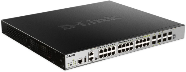 Коммутатор D-Link DGS-3630-28PC/A2ASI (L3) 20x1Гбит/с 4xКомбо(1000BASE-T/SFP) 4SFP+ 24PoE 370W управляемый