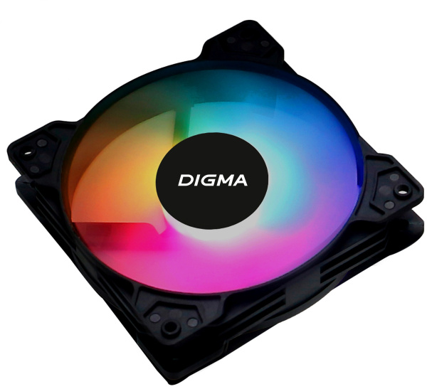 Вентилятор для корпуса Digma DFAN-FRGB1 RGB 120х120x25 черный 3-pin 4-pin (Molex) 23дБ Ret