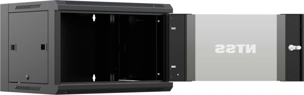 Шкаф коммутационный NTSS (NTSS-W12U6060GS-BL) настенный 12U 570x600мм пер.дв.стекл 60кг черный 27кг