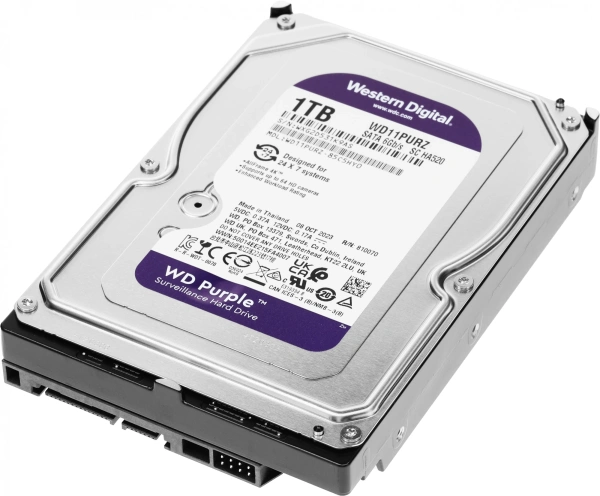 Жесткий диск WD SATA-III 1TB WD11PURZ Surveillance Purple (5400rpm) 64Mb 3.5"