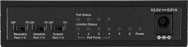 Коммутатор Mercusys MS106LP (L2) 6x100Мбит/с 4PoE+ 40W неуправляемый