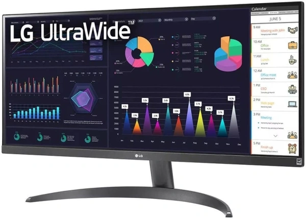 Монитор LG 29" UltraWide 29WQ500-B черный IPS LED 21:9 HDMI матовая 1000:1 250cd 178гр/178гр 2560x1080 100Hz FreeSync DP FHD 4.5кг