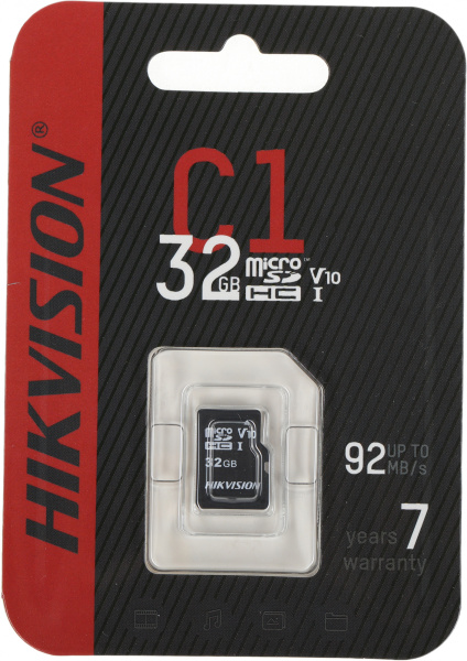 Флеш карта microSDHC 32GB Hikvision HS-TF-C1(STD)/32G/ZAZ01X00/OD w/o adapter