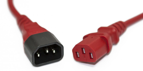 Шнур питания Hyperline PWC-IEC13-IEC14-3.0-RD C13-С14 проводник.:3x1.0мм2 3м 250В 10А (упак.:1шт) красный