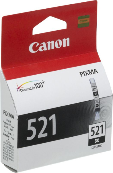 Картридж струйный Canon CLI-521BK 2933B004 черный для Canon iP3600/4600/MP540/620/630/980