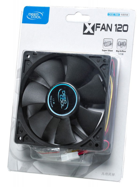 Вентилятор для корпуса Deepcool XFan 120 120х120x25 черный 3-pin 4-pin (Molex) 24дБ (DP-FDC-XF120) Ret