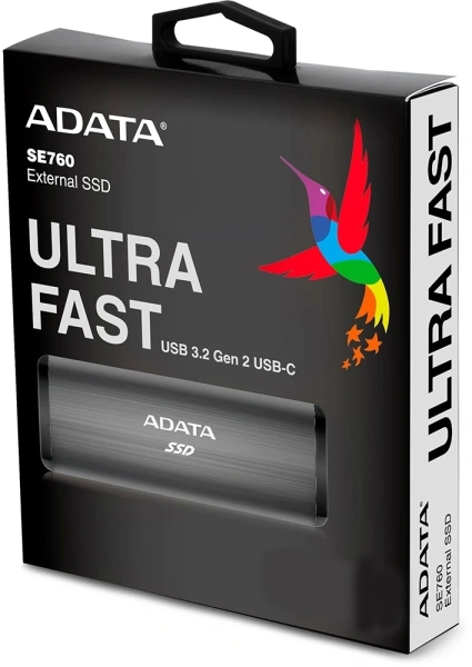 Накопитель SSD A-Data USB-C 2Tb ASE760-2TU32G2-CBK SE760 2.5" черный
