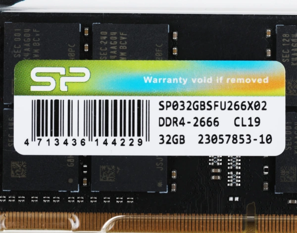 Память DDR4 32GB 2666MHz Silicon Power SP032GBSFU266X02 RTL PC4-21300 CL19 SO-DIMM 260-pin 1.2В single rank Ret