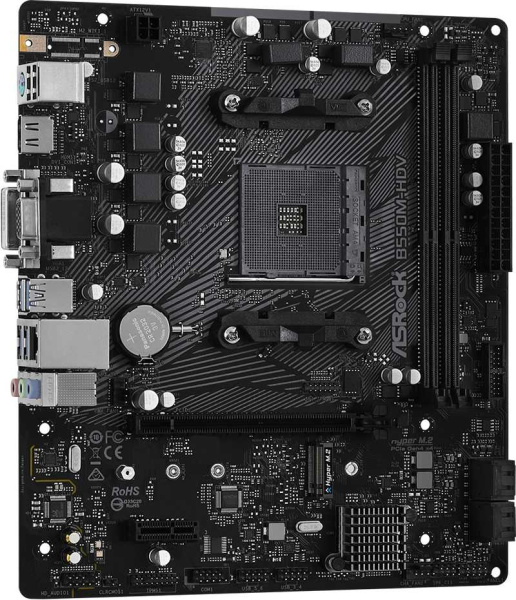 Материнская плата Asrock B550M-HDV Soc-AM4 AMD B550 2xDDR4 mATX AC`97 8ch(7.1) GbLAN RAID+VGA+DVI+HDMI