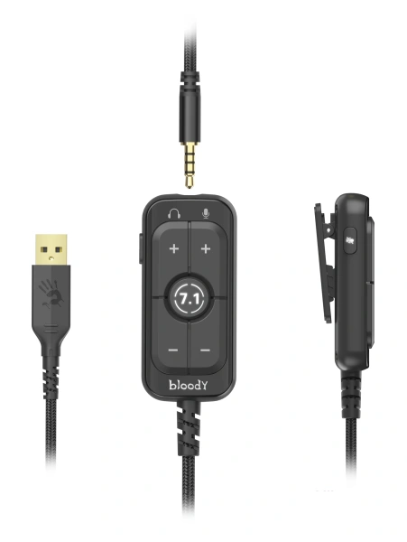 Наушники с микрофоном A4Tech Bloody M590i синий/белый 1м мониторные USB оголовье (M590I SPORTS NAVY)