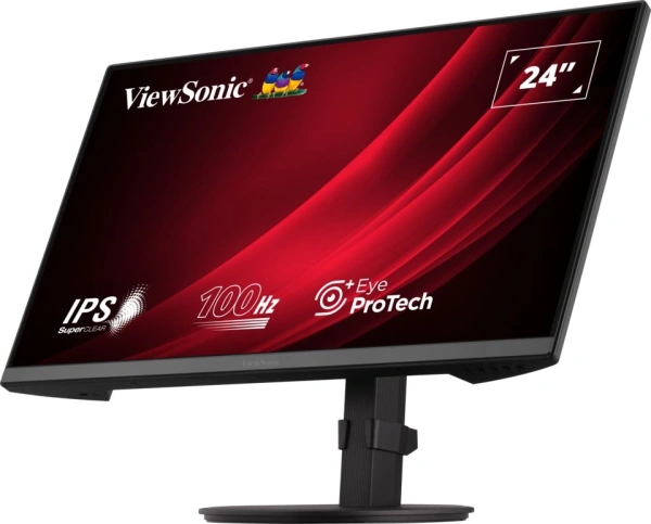 Монитор ViewSonic 23.8" VA2408-HDJ черный IPS LED 5ms 16:9 HDMI матовая HAS Piv 1000:1 250cd 178гр/178гр 1920x1080 100Hz VGA DP FHD 5.2кг