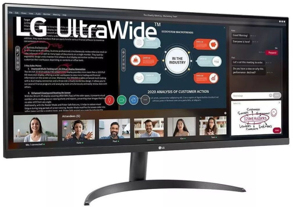 Монитор LG 34" UltraWide 34WP500-B черный IPS LED 21:9 HDMI матовая 250cd 178гр/178гр 2560x1080 75Hz FreeSync FHD 5.9кг