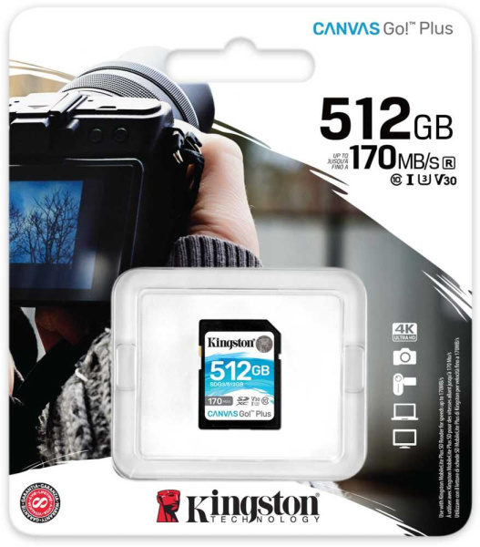 Флеш карта SDXC 512GB Kingston SDG3/512GB Canvas Go! Plus w/o adapter